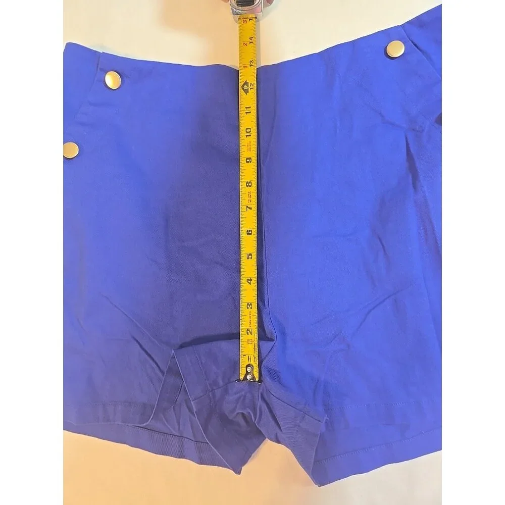 Happily Grey Sailor‎ Shorts Royal Blue Gold buttons High waisted size XL - Picture 9 of 15